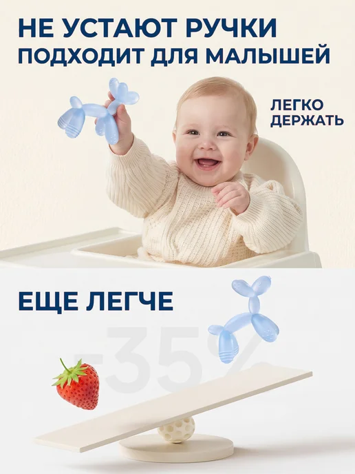 Силиконовый грызунок-массажер собачка из шарика для малышей, вариант, фото 3