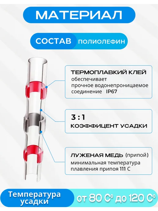 Кольца термоусадочные 110 шт, без обрезки, герметично, 310 шт, фото 6