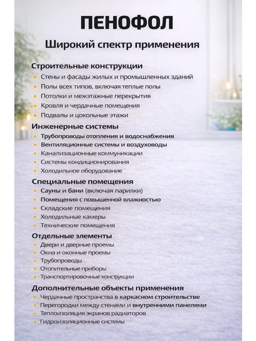 Тепло- и шумоизоляция самоклеящаяся, лавсан, 4 мм, 0,5 м², 0,5 м, фото 5