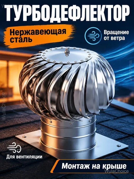 Турбодефлектор 110 мм из нержавеющей стали, серый