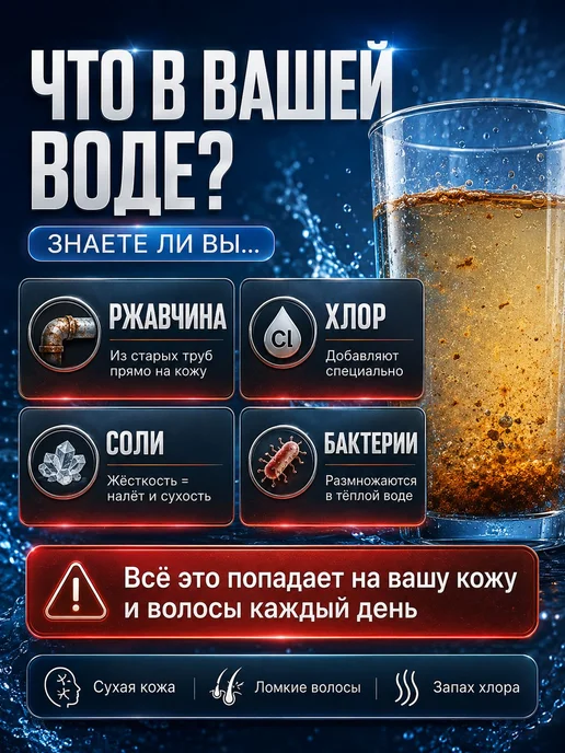 Фильтр для душа от жесткости воды и хлора, вариант, фото 2