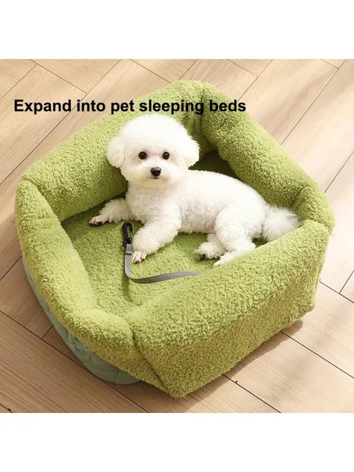 Сумка переноска для кошек мелких собак 2 в 1 кровать и авток, зеленый, фото 8