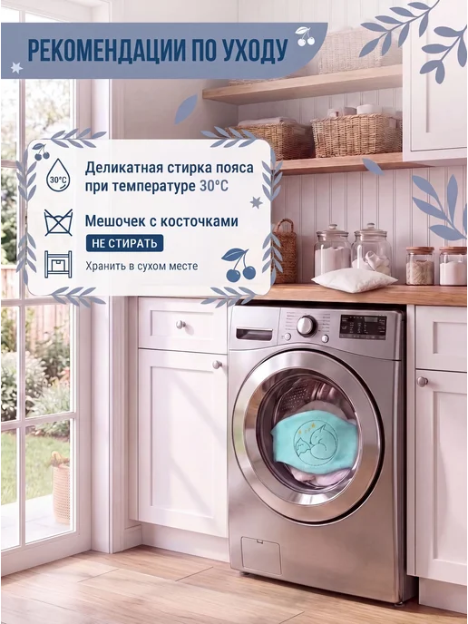 Пояс грелка от коликов для новорожденных детей с вишневыми, вариант, фото 8