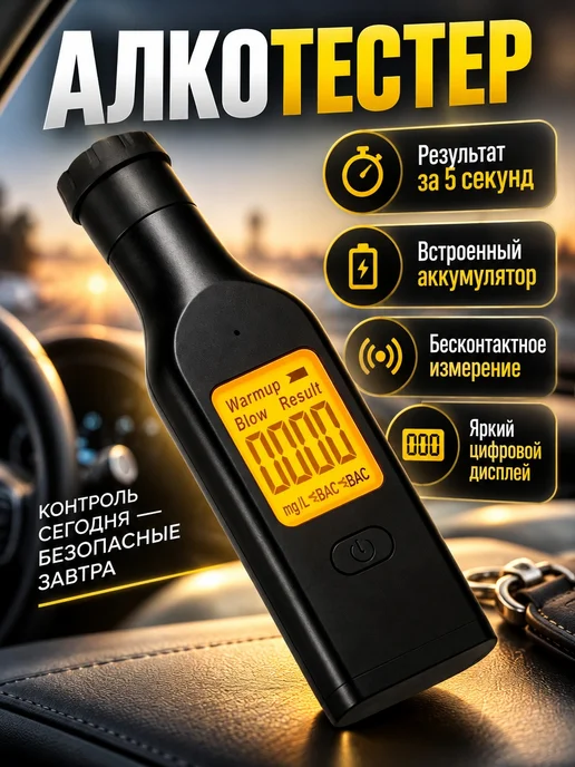 Profit Цифровой профессиональный алкотестер на алкоголь, черный