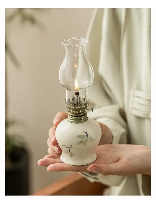 Керосиновая лампа, стекло,Керамический 1 шт, 1 шт, фото 6