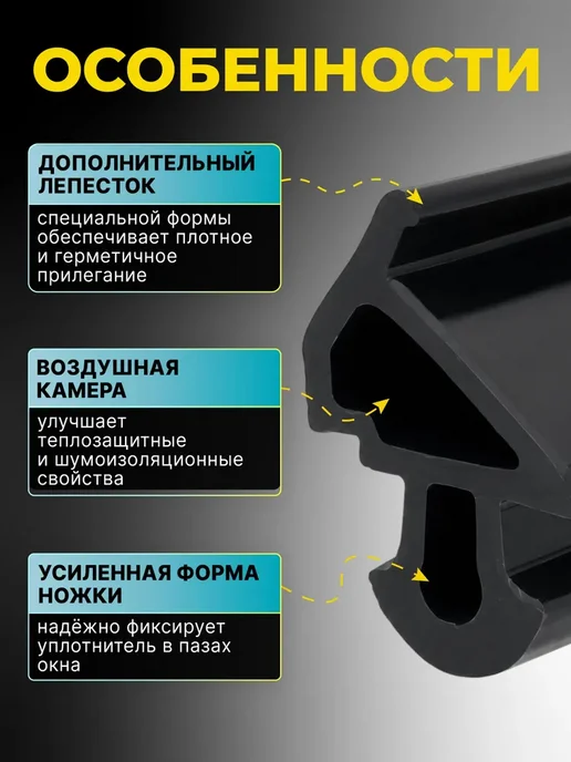 Уплотнительная резинка для пластиковых окон, уплотнитель дл, вариант, фото 3