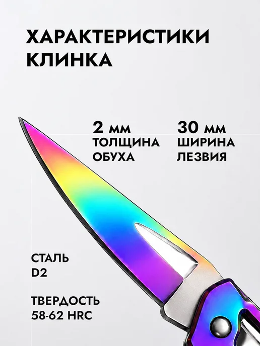 Нож складной брелок, синий, фото 2