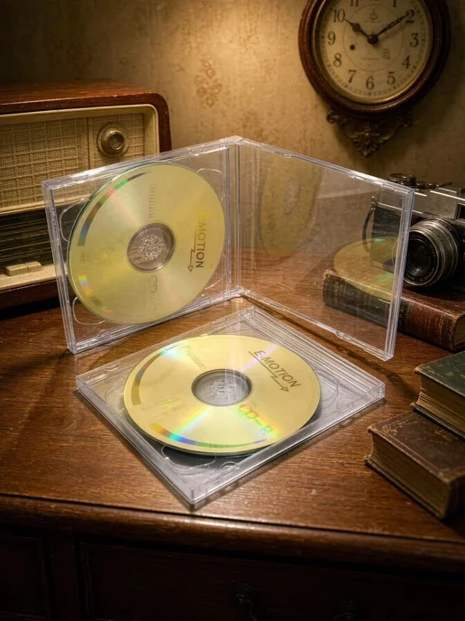Прозрачный пластиковый бокс на 2 CD DVD диска, набор 5 шт, к, 5 шт, фото 2