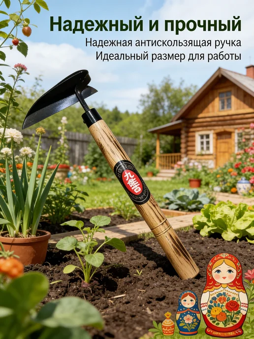 Тяпка 26 см рукоять, 12.5 см ширина, нержавеющая сталь, вариант, фото 2