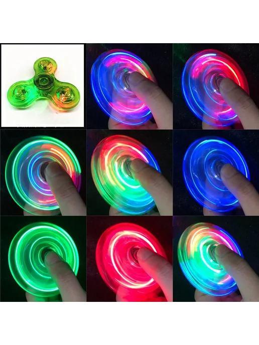 Нет бренда LED Спиннер антистресс зеленый, зеленый