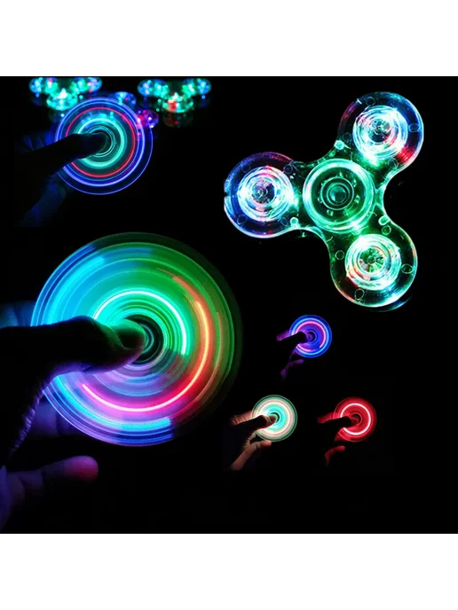 Нет бренда LED Спиннер антистресс зеленый, зеленый, фото 2