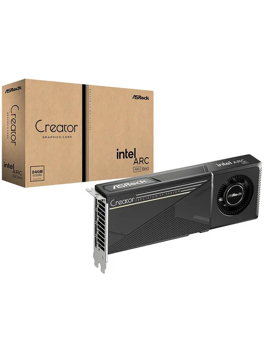 ASRock Видеокарта Intel Arc Pro B60 Creator 24GB (B60 CT 24G), 24 ГБ, 24 г