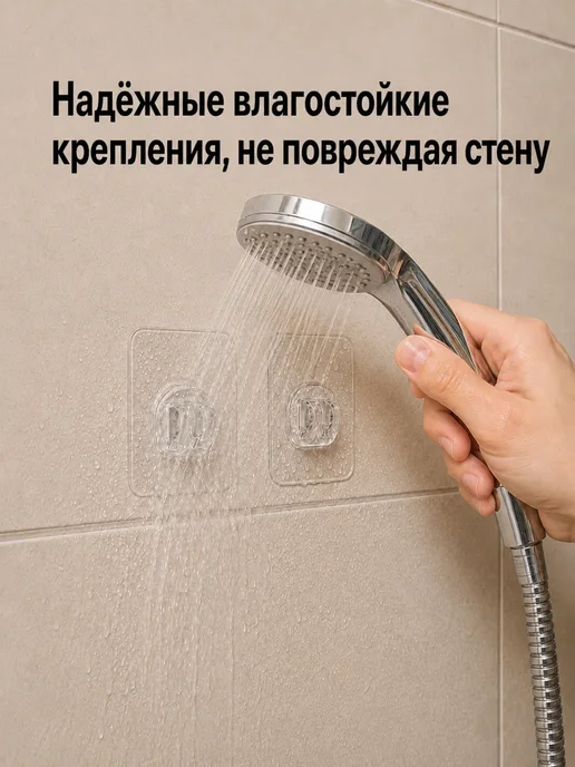 Полка для ванной настенная без сверления, серый, фото 3