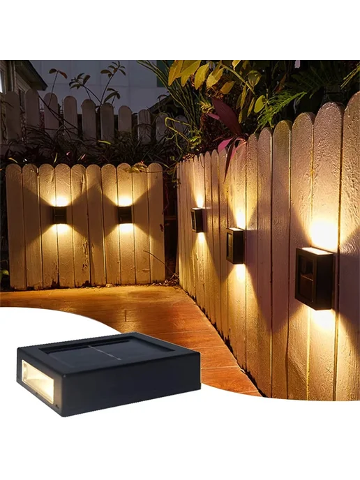 Нет бренда Солнечный светильник настенный LED 6 светодиодов 4leds 1pcs, 2 шт, фото 2
