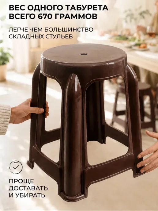 Табурет пластиковый для дома, дачи, огорода и отдыха на прир…, вариант, фото 3