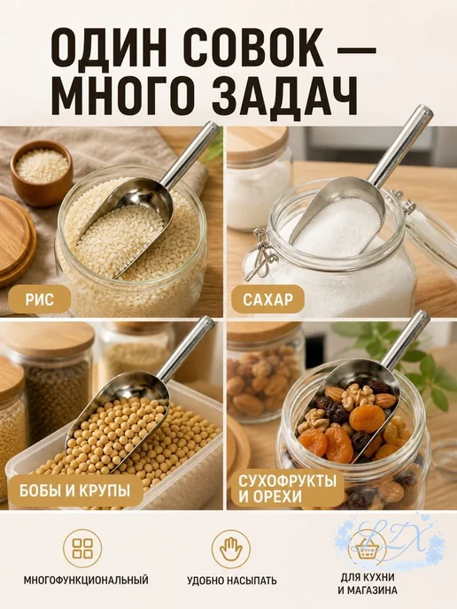 Совок универсальный из нержавеющей стали, 260 мл, 260 мл, фото 3