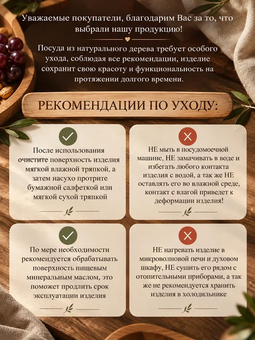 Менажница поднос для подачи из натурального дерева 22х10 см, вариант, фото 5
