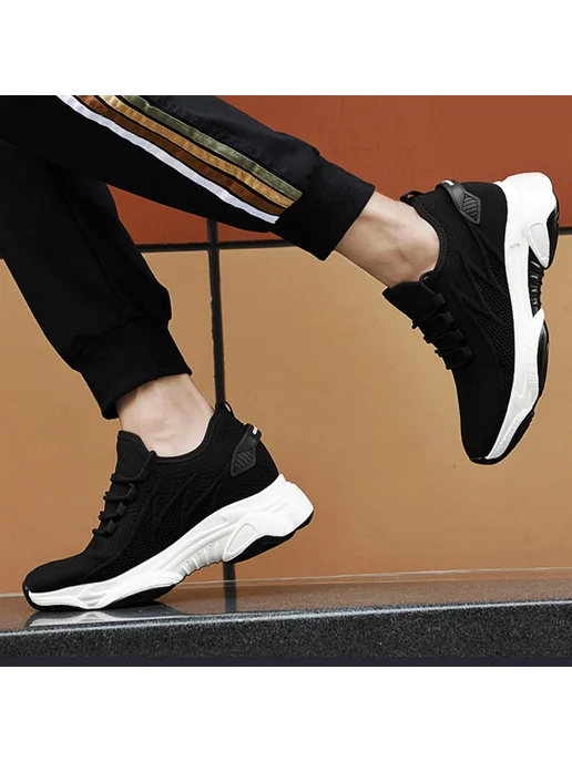 Elevateshoes мужские кроссы для бега черные 37, черный, фото 4