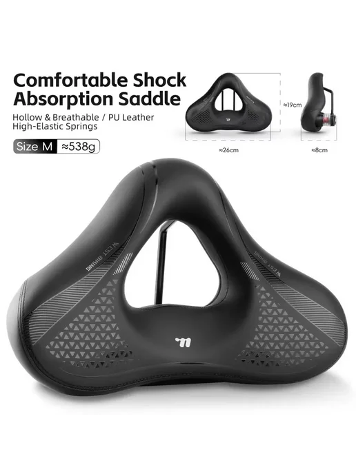 West Biking Велосипедное седло черное, New M Size, черный