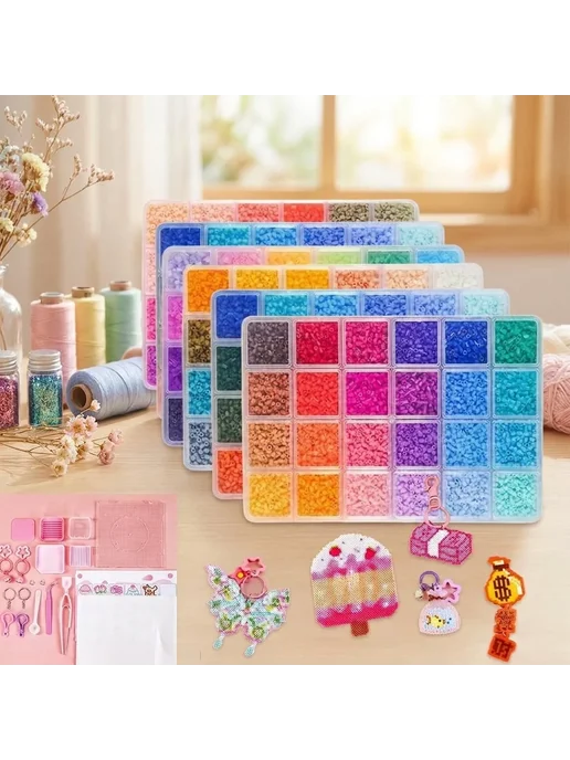 Нет бренда Набор бусин 24 цвета Perler Hama 2.6 мм, 24 цв., фото 2