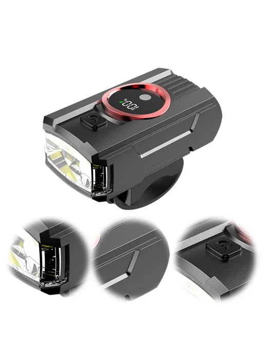 Велофонарик с LCD, USB-C, 4 реж, авто-датчик, водостойк, вариант, фото 3
