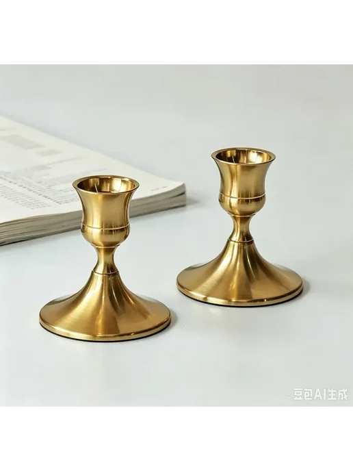 Подсвечник церковный настольный, латунь, 1 св, 2 шт, 2 шт