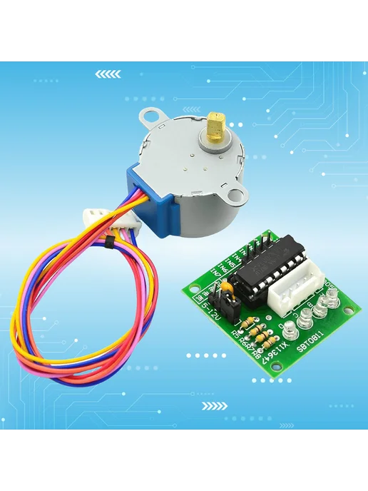 5V шагов мотор 28BYJ-48 + ULN2003 драйвер для Arduino, вариант, фото 3