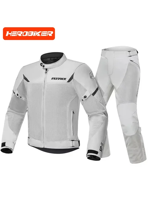 HEROBIKER Мотоциклетная куртка, износостойкая летняя дышащая мотоцикле, красный, фото 2