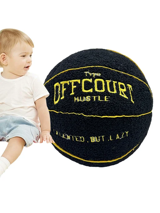 Мягкий мяч для баскетбола 25см, 3D Offcourt, для детей (чёрн, черный, фото 3