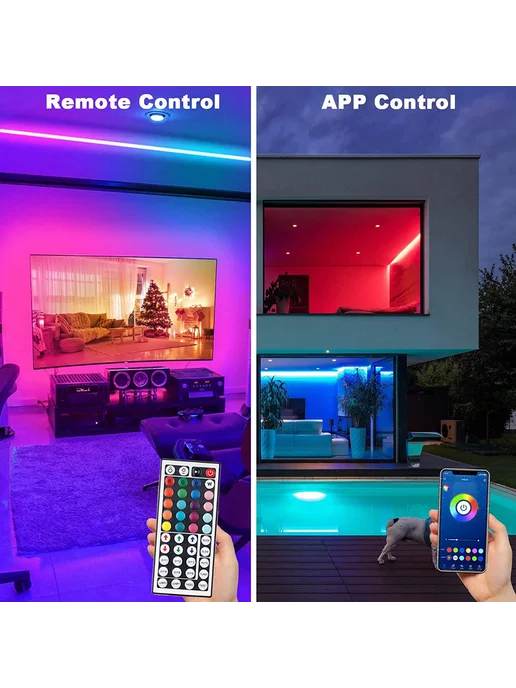 Mikenoon RGB лента 10м, APP+44key, для декора, 10 м, фото 3