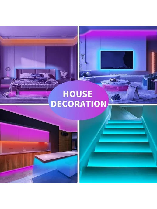 Mikenoon RGB лента 10м, APP+44key, для декора, 10 м, фото 7