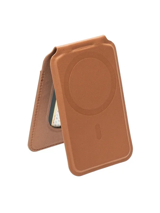 NMEGOU Черный кожаный картхолдер-держатель MagSafe для iPhone, черный, фото 3