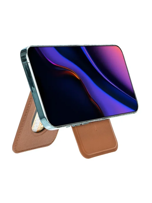 NMEGOU Черный кожаный картхолдер-держатель MagSafe для iPhone, черный, фото 4