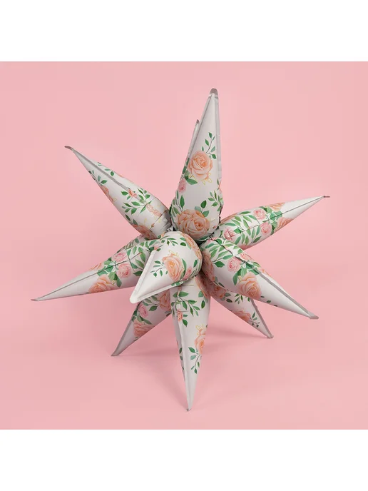3 шт. Шар фольгированный звезда 3D «Составная, Нежные цветы», 3 шт, фото 5