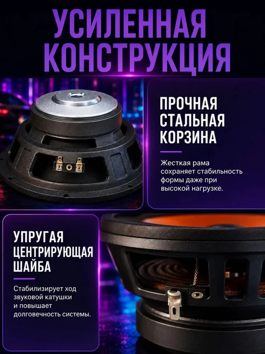 Автомобильный сабвуфер 20 см, 4 Ом, 600 Вт, 600 Вт, фото 6