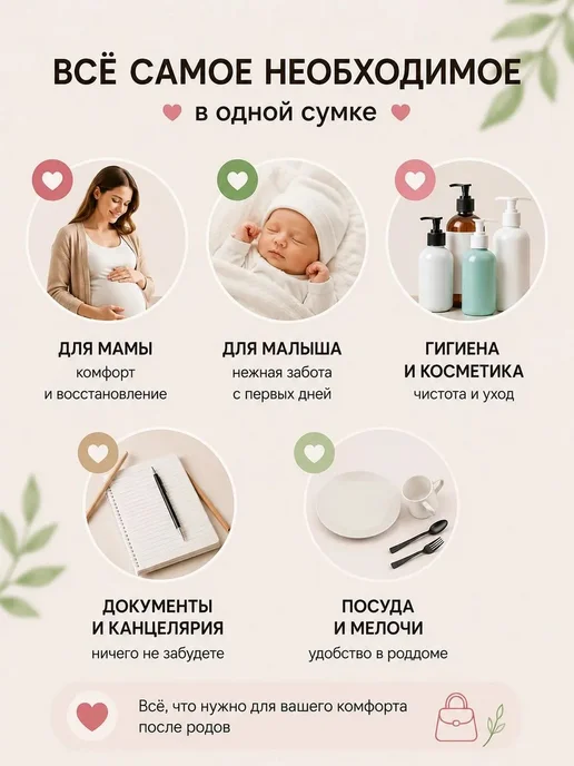 Набор сумок в роддом универсальный, матовый бежевый, 3 шт, 3 шт, фото 3
