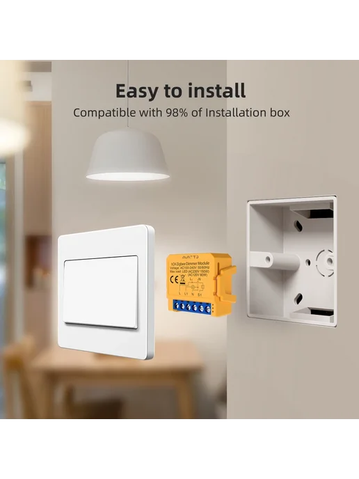 AVATTO WiFi Диммер 2CH, WiFi-2 gang, желтый, фото 5