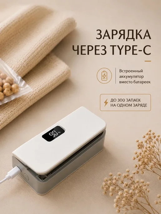 Запайщик пакетов аккумуляторный белый, белый, фото 3