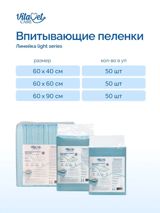 Пеленки одноразовые для собак Care light series 6040, вариант, фото 4