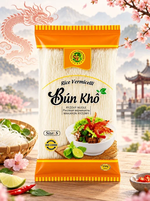 Вермишель рисовая Bun Kho 2 шт. по 500 г, Вьетнам, 2 шт, 500 г, фото 2
