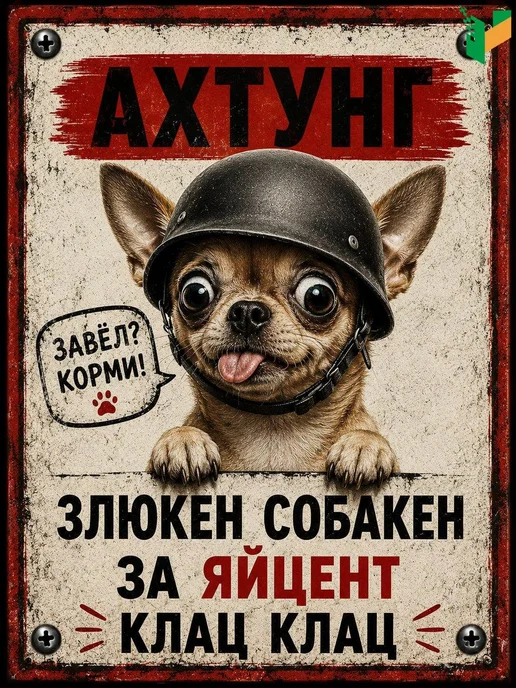 Информационная табличка "Чихуахуа v3" 200x150 мм из пластика, 200x150 мм, фото 2
