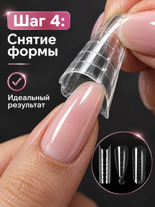 Верхние формы с разметкой 120 шт для гелевого маникюра, 120 шт, фото 2
