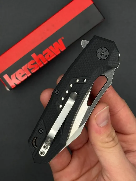Нож складной Туристический Kershaw, черный, фото 2