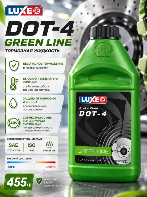 Нет бренда LUXE Тормозная жидкость DOT-4,455 г, в упаковке 517 г, фото 2