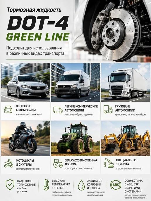 Нет бренда LUXE Тормозная жидкость DOT-4,455 г, в упаковке 517 г, фото 3