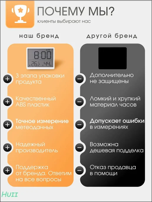 Термометр гигрометр комнатный с часами и будильником. М, вариант, фото 7