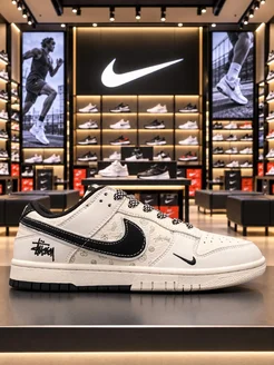 Nike Классические низкие кроссовки Dunk, стильный дизайн, кожаный