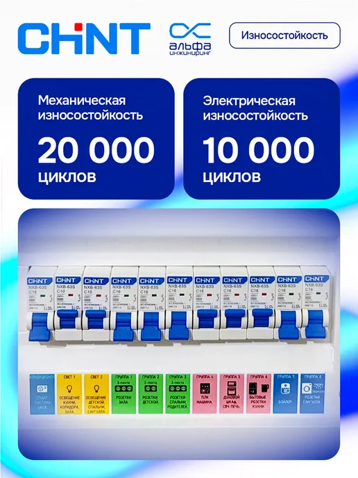 Автоматический выключатель CHINT NXB-63S 2P 32А 4.5kA х-ка, вариант, фото 3