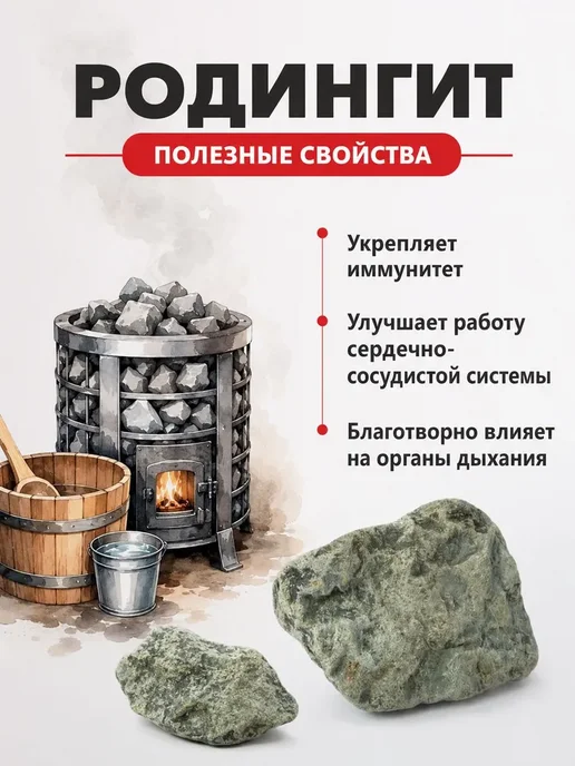 Камни для бани и сауны Родингит обвалованный, 20 кг, 20 кг, фото 2
