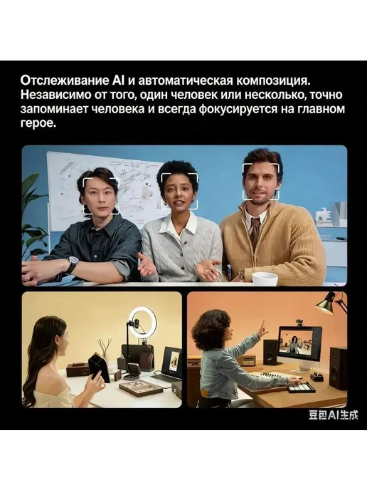 Вебкамера с AIтрекингом черная, черный, фото 2